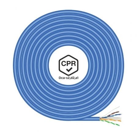 Bobina de Cable RJ45 UTP AWG24 LSZH CPR Dca Aisens A135 - 0663 Cat.6/ 305m/ Azul - Tiensol