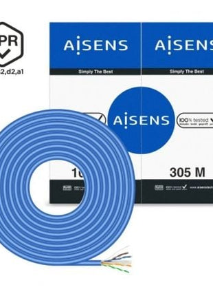 Bobina de Cable RJ45 UTP AWG24 LSZH CPR Dca Aisens A135 - 0663 Cat.6/ 305m/ Azul - Tiensol