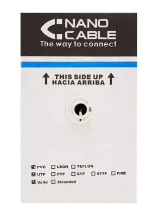 Bobina de Cable RJ45 UTP Nanocable 10.20.0304 Cat.5e/ 305m/ Gris - Tiensol