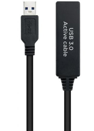 Cable Alargador Amplificador USB 3.0 Nanocable 10.01.0312/ USB Macho - USB Hembra/ 10m/ Negro - Tiensol