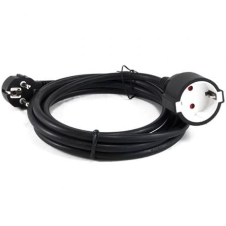 Cable Alargador de Alimentación 3GO AL3M/ CEE7 Macho - CEE7 Hembra/ 3m/ Negro - Tiensol