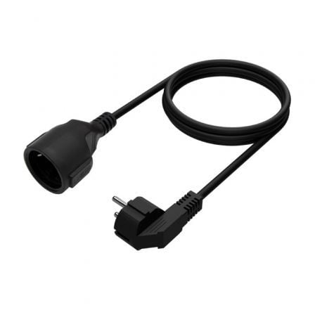 Cable Alargador de Alimentación Aisens A132 - 0600/ CEE7 Macho - CEE7 Hembra/ Hasta 1500W/ 2m/ Negro - Tiensol