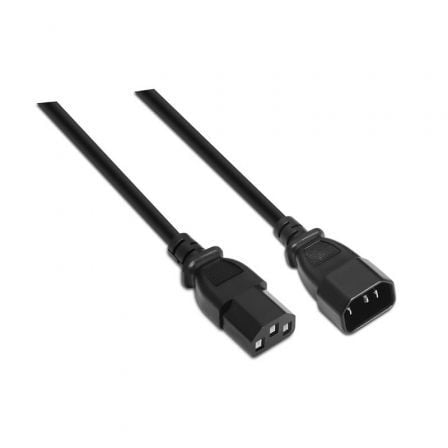 Cable Alargador de Alimentación CPU Aisens A132 - 0171/ IEC C13 Hembra - IEC C14 Macho/ Hasta 1500W/ 1.5m/ Negro - Tiensol