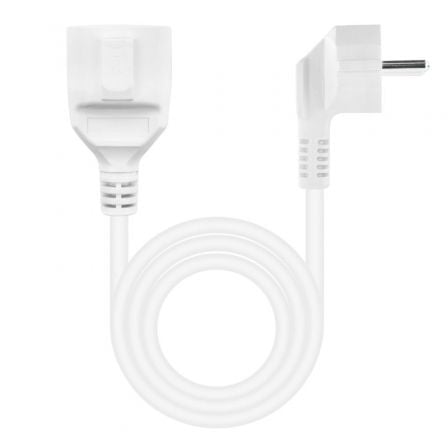 Cable Alargador de Corriente Nanocable 10.22.0605 - W/ Schuko Hembra - Schuko Macho/ 5m/ Blanco - Tiensol