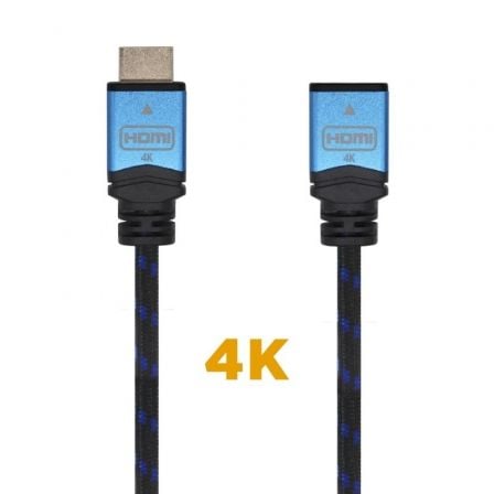 Cable Alargador HDMI Aisens A120 - 0452/ HDMI Macho - HDMI Hembra/ 1m/ Negro/ Azul - Tiensol