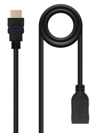 Cable Alargador HDMI Nanocable 10.15.1012/ HDMI Macho - HDMI Hembra/ 2m/ Negro - Tiensol