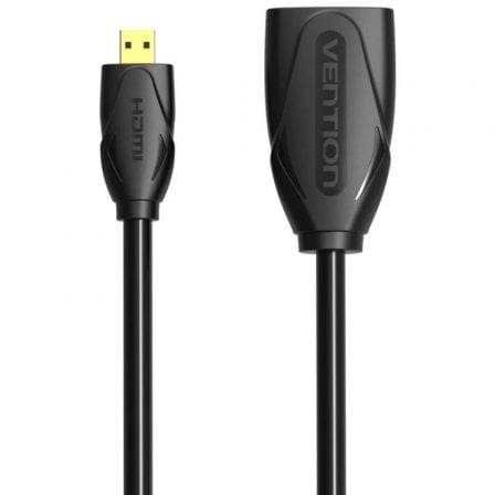 Cable Alargador Micro HDMI 4K Vention ABBBF/ Micro HDMI Macho - HDMI Hembra/ 1m/ Negro - Tiensol