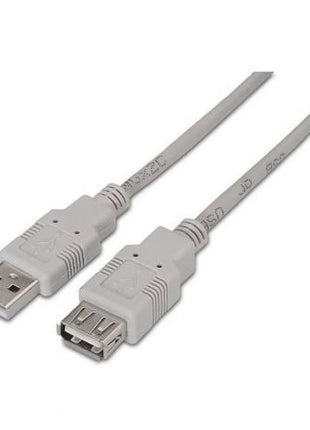 Cable Alargador USB 2.0 Aisens A101 - 0012/ USB Macho - USB Hembra/ Hasta 2.5W/ 60Mbps/ 1m/ Beige - Tiensol