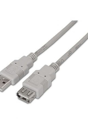 Cable Alargador USB 2.0 Aisens A101 - 0014/ USB Macho - USB Hembra/ Hasta 2.5W/ 60Mbps/ 3m/ Beige - Tiensol