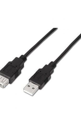 Cable Alargador USB 2.0 Aisens A101 - 0015/ USB Macho - USB Hembra/ Hasta 2.5W/ 60Mbps/ 1m/ Negro - Tiensol