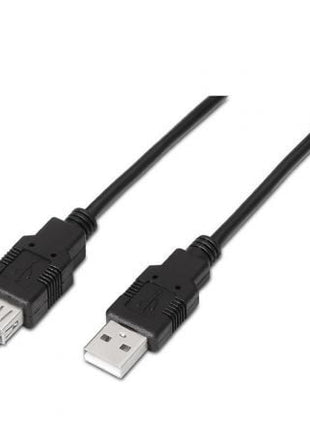 Cable Alargador USB 2.0 Aisens A101 - 0017/ USB Macho - USB Hembra/ Hasta 2.5W/ 60Mbps/ 3m/ Negro - Tiensol