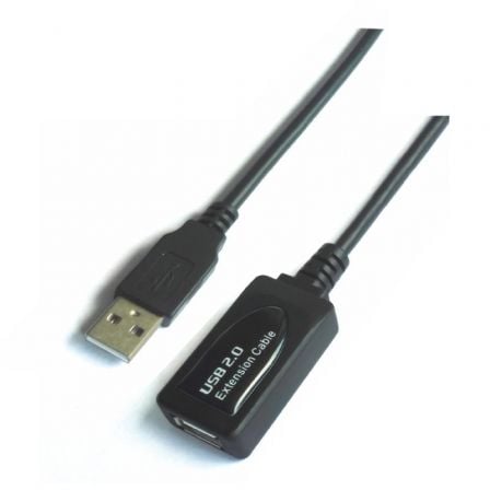 Cable Alargador USB 2.0 Aisens A101 - 0019/ USB Macho - USB Hembra/ Hasta 2.5W/ 60Mbps/ 10m/ Negro - Tiensol