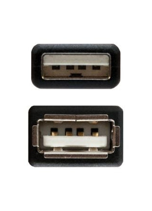 Cable Alargador USB 2.0 Nanocable 10.01.0202 - BK/ USB Macho - USB Hembra/ 1m/ Negro - Tiensol