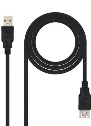 Cable Alargador USB 2.0 Nanocable 10.01.0202 - BK/ USB Macho - USB Hembra/ 1m/ Negro - Tiensol