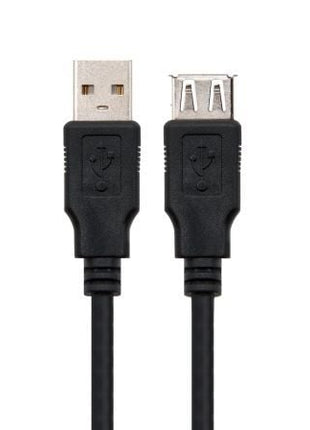 Cable Alargador USB 2.0 Nanocable 10.01.0202 - BK/ USB Macho - USB Hembra/ 1m/ Negro - Tiensol