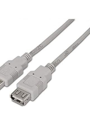 Cable Alargador USB 2.0 Nanocable 10.01.0204/ USB Macho - USB Hembra/ 3m/ Beige - Tiensol