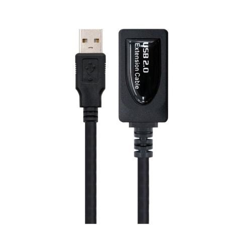 Cable Alargador USB 2.0 Nanocable 10.01.0211/ USB Macho - USB Hembra/ 5m/ Negro - Tiensol