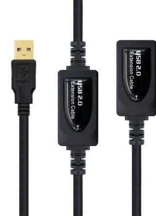 Cable Alargador USB 2.0 Nanocable 10.01.0212/ USB Macho - USB Hembra/ 10m/ Negro - Tiensol