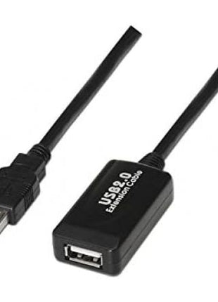 Cable Alargador USB 2.0 Nanocable 10.01.0213/ USB Macho - USB Hembra/ 15m/ Negro - Tiensol