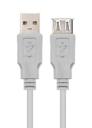 Cable Alargador USB 2.0 Nanocable 10.01.203/ USB Macho - USB Hembra/ 1.8m/ Beige - Tiensol