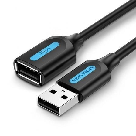 Cable Alargador USB 2.0 Vention CBIBG/ USB Macho - USB Hembra/ 480Mbps/ 1.5m/ Negro - Tiensol