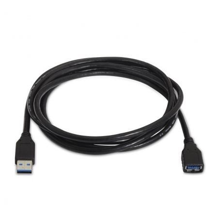 Cable Alargador USB 3.0 Aisens A105 - 0042/ USB Macho - USB Hembra/ Hasta 9W/ 625Mbps/ 2m/ Negro - Tiensol