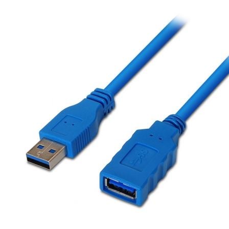 Cable Alargador USB 3.0 Aisens A105 - 0045/ USB Macho - USB Hembra/ Hasta 9W/ 625Mbps/ 1m / Azul - Tiensol