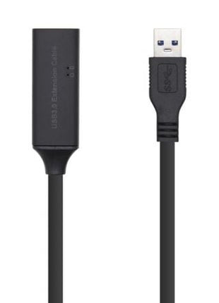 Cable Alargador USB 3.0 con Amplificador Aisens A105 - 0408/ USB Macho - USB Hembra/ Hasta 9W/ 625Mbps/ 10m/ Negro - Tiensol