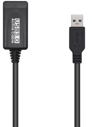 Cable Alargador USB 3.0 con Amplificador Aisens A105 - 0525/ USB Macho - USB Hembra/ Hasta 9W/ 625Mbps/ 5m/ Negro - Tiensol