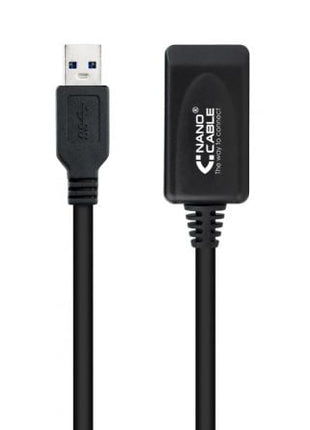 Cable Alargador USB 3.0 con Amplificador Nanocable 10.01.0311/ USB Macho - USB Hembra/ 5m/ Negro - Tiensol