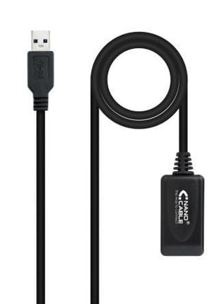 Cable Alargador USB 3.0 con Amplificador Nanocable 10.01.0311/ USB Macho - USB Hembra/ 5m/ Negro - Tiensol