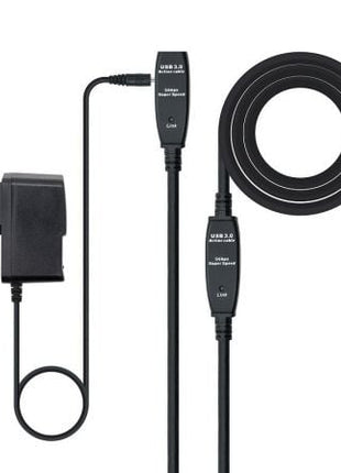 Cable Alargador USB 3.0 Nanocable 10.01.0313/ USB Macho - USB Hembra/ 15m/ Negro - Tiensol