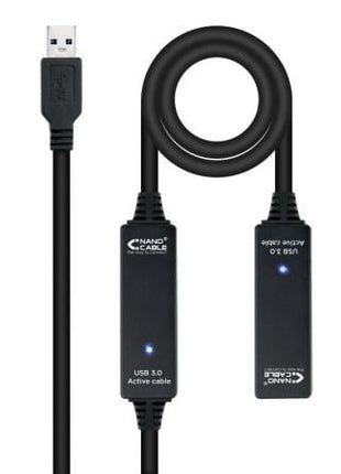 Cable Alargador USB 3.0 Nanocable 10.01.0313/ USB Macho - USB Hembra/ 15m/ Negro - Tiensol