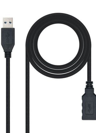 Cable Alargador USB 3.0 Nanocable 10.01.0901 - BK/ USB Macho - USB Hembra/ 1m/ Negro - Tiensol