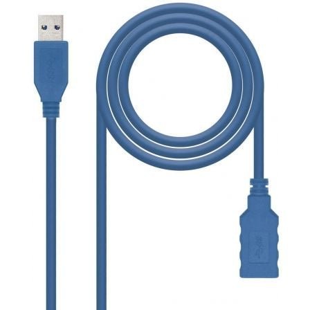 Cable Alargador USB 3.0 Nanocable 10.01.0901/ USB Macho - USB Hembra/ 1m/ Azul - Tiensol