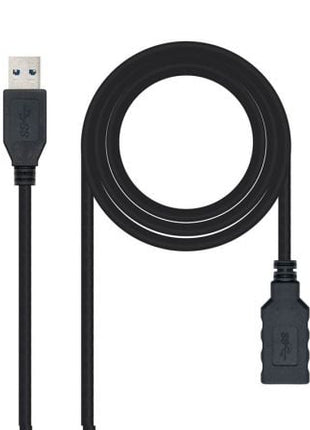 Cable Alargador USB 3.0 Nanocable 10.01.0902 - BK/ USB Macho - USB Hembra/ 2m/ Negro - Tiensol