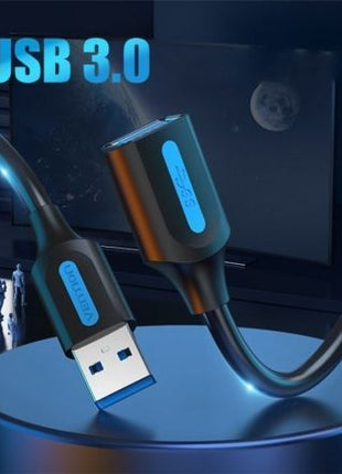 Cable Alargador USB 3.0 Vention CBHBD/ USB Macho - USB Hembra/ 5Gbps/ 50cm/ Negro - Tiensol