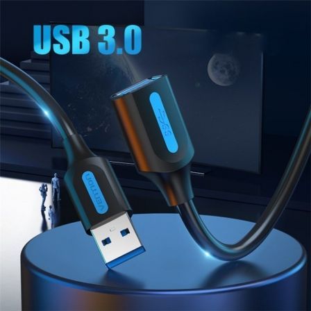 Cable Alargador USB 3.0 Vention CBHBH/ USB Macho - USB Hembra/ 5Gbps/ 2m/ Negro - Tiensol