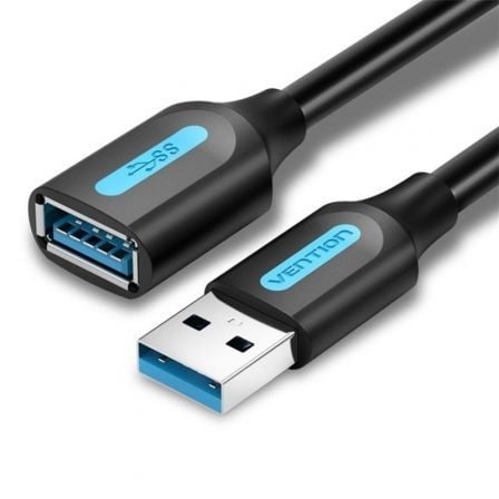 Cable Alargador USB 3.0 Vention CBHBH/ USB Macho - USB Hembra/ 5Gbps/ 2m/ Negro - Tiensol