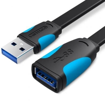 Cable Alargador USB 3.0 Vention VAS - A13 - B050/ USB Macho - USB Hembra/ 5Gbps/ 50cm/ Negro y Azul - Tiensol