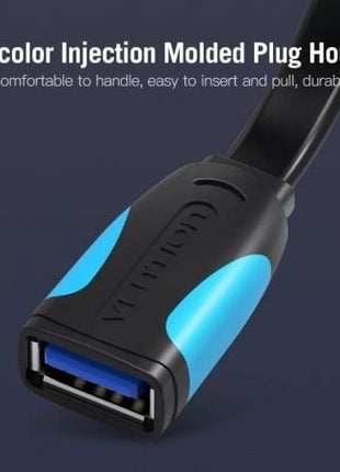 Cable Alargador USB 3.0 Vention VAS - A13 - B050/ USB Macho - USB Hembra/ 5Gbps/ 50cm/ Negro y Azul - Tiensol