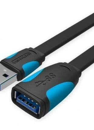 Cable Alargador USB 3.0 Vention VAS - A13 - B200/ USB Macho - USB Hembra/ 5Gbps/ 2m/ Negro y Azul - Tiensol