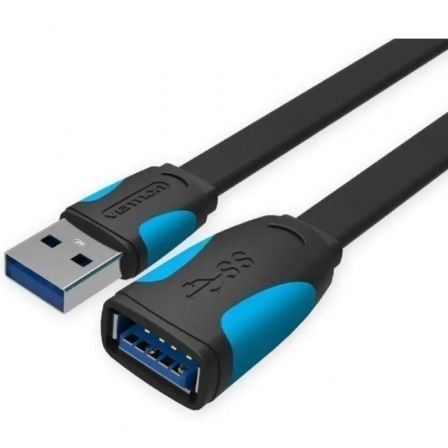 Cable Alargador USB 3.0 Vention VAS - A13 - B200/ USB Macho - USB Hembra/ 5Gbps/ 2m/ Negro y Azul - Tiensol