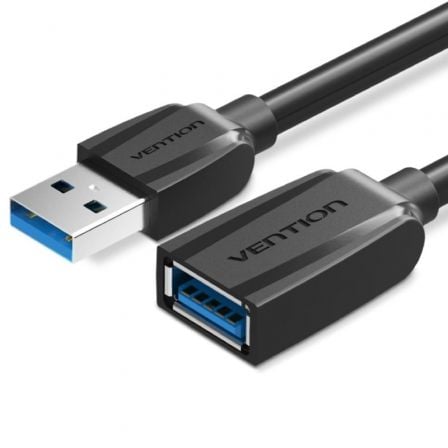 Cable Alargador USB 3.0 Vention VAS - A45 - B050/ USB Macho - USB Hembra/ 5Gbps/ 50cm/ Negro - Tiensol