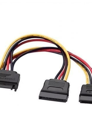 Cable Alimentación Aisens A131 - 0353/ SATA Macho - 2x SATA Hembra/ Hasta 54W/ 20cm/ Negro - Tiensol