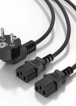 Cable Alimentación CPU Aisens A132 - 0865/ CEE7 Macho - 2x C13 Hembra/ 3m/ Negro - Tiensol