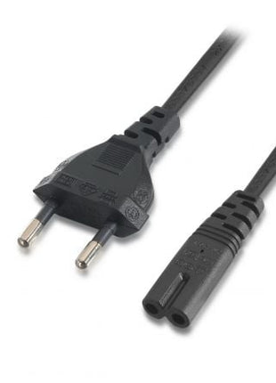 Cable Alimentación Forma 8 Aisens A132 - 0173/ CEE7/16 Macho - C7 Hembra/ Hasta 1500W/ 1.5m/ Negro - Tiensol