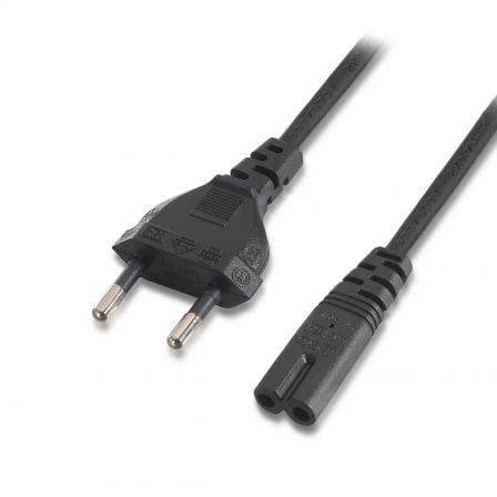 Cable Alimentación Forma 8 Aisens A132 - 0173/ CEE7/16 Macho - C7 Hembra/ Hasta 1500W/ 1.5m/ Negro - Tiensol