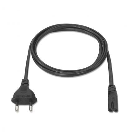 Cable Alimentación Forma 8 Aisens A132 - 0173/ CEE7/16 Macho - C7 Hembra/ Hasta 1500W/ 1.5m/ Negro - Tiensol