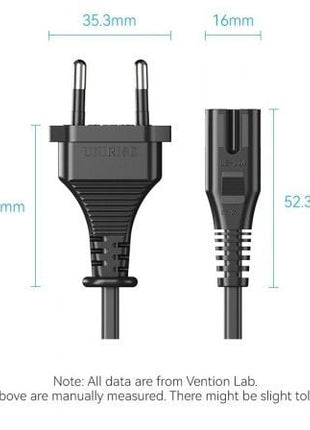 Cable Alimentación Forma 8 Vention ZCLBAC/ CEE7/16 Macho - C7 Hembra/ 1.8m - Tiensol